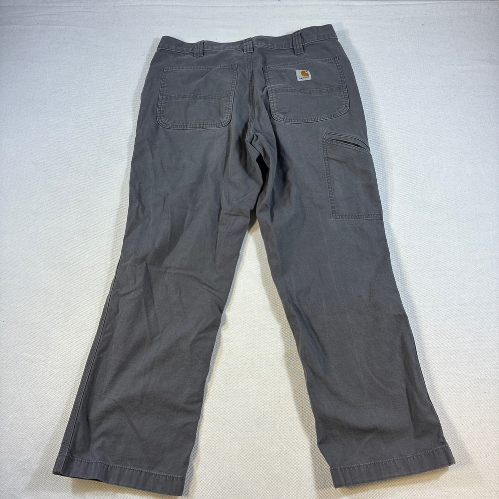 Carhartt Rugged Flex Relaxed Fit Canvas Work Pants Gray BN2291-M 34x30 Mens